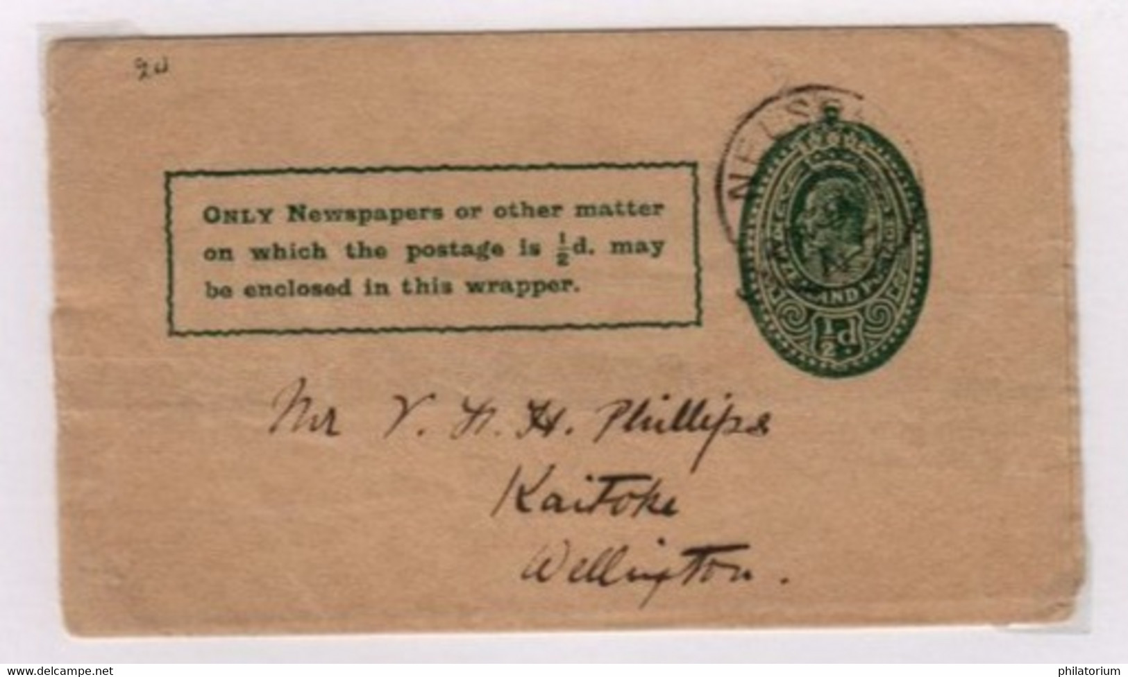 Nouvelle Zélande, Entier Postal 1/2d, Bande Pour Journal, Nelson 26 Janvier 1904 Pour Kaitoke - Postal Stationery