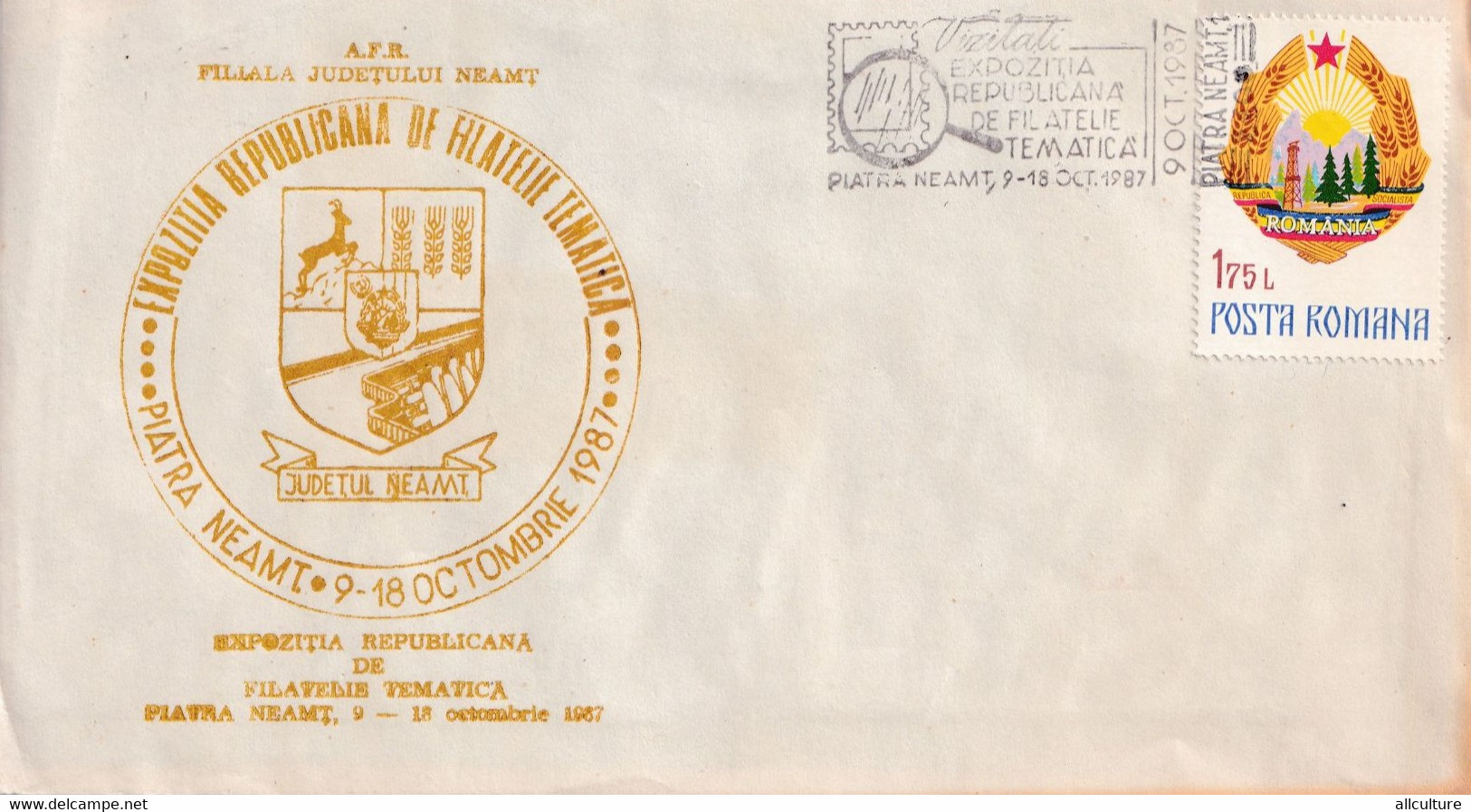 A3023 - Expozitia Republicana Filatelie Tematica, Piatra Neamt 1987  Republica Socialista Romania  Posta Romana - Storia Postale