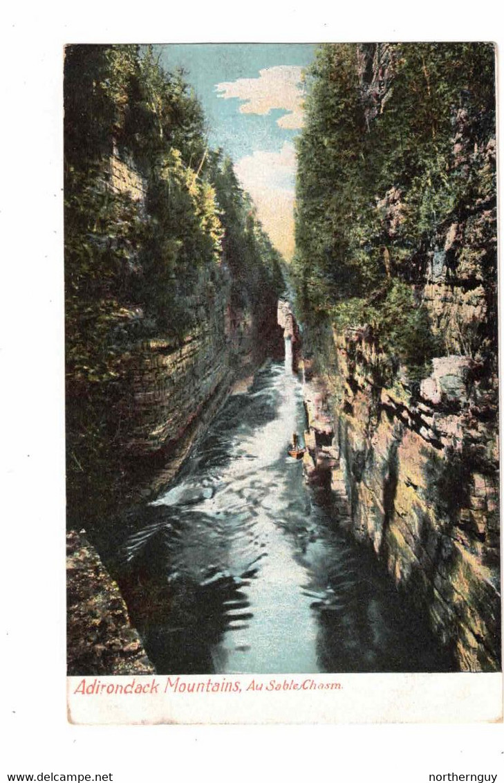 Au Sable Chasm, New York, USA, "Adirondack Mountains, Au Sable Chasm",  Old Undivided Back Postcard - Adirondack