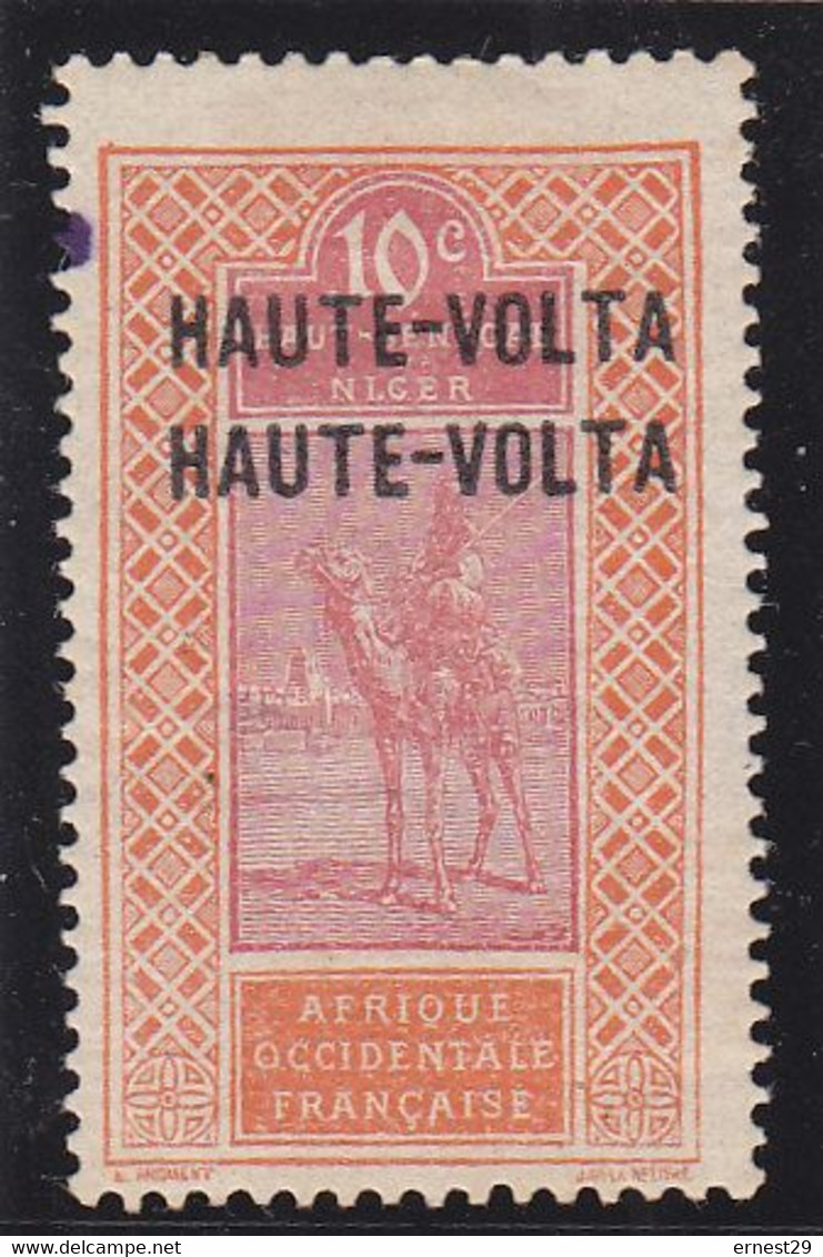 Haute Volta Double Surcharge Sur 10 Centimes Orange Et Rose Trace De Charnières C4 - Ungebraucht