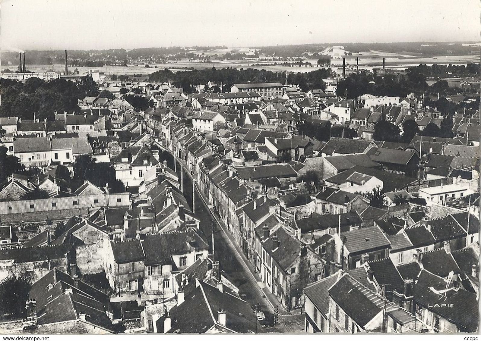 CPSM Beaumont-sur-Oise Vue Aérienne Rue Edouard Bourchy - Beaumont Sur Oise