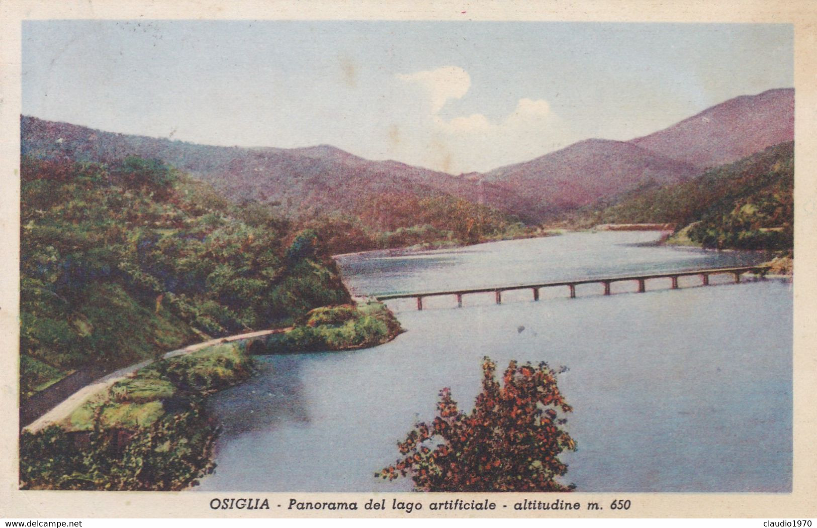 OSIGLIA  (SAVONA) CARTOLINA - PANORAMA DEL LAGO ARTIFICIALE - ALTITUDINE M. 650 - VIAGGIATA PER CAMPOMORONE (GENOVA) - Savona