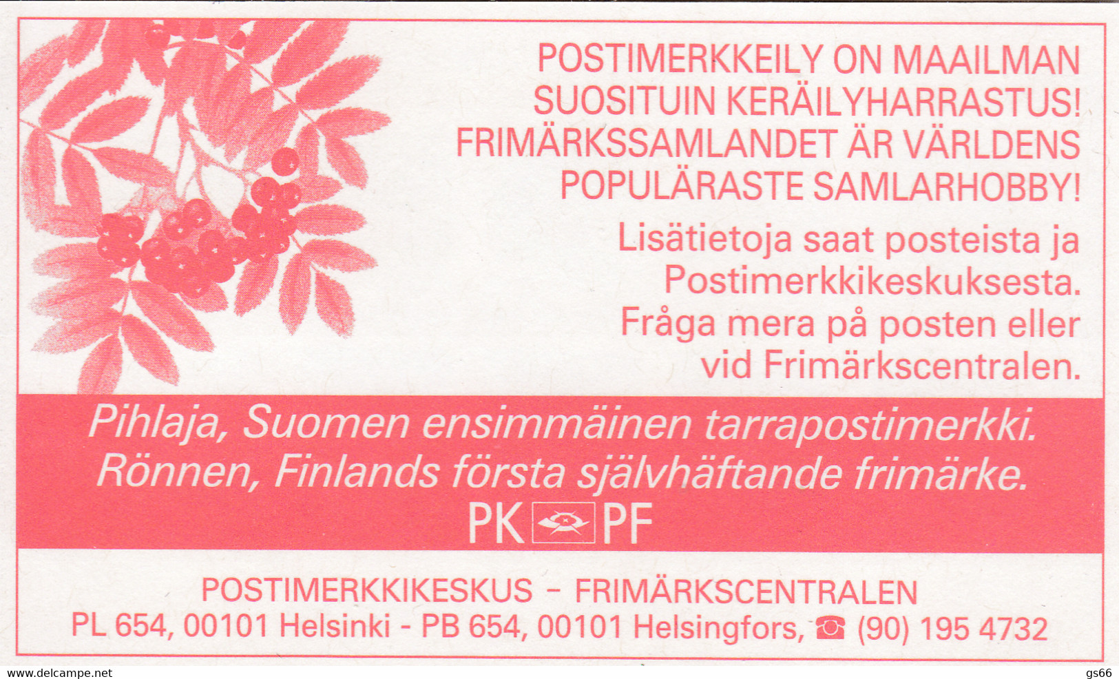 Finnland, 1991, 1129 Folienblatt , MNH **,  Freimarke: Pflanzen. - Nuevos