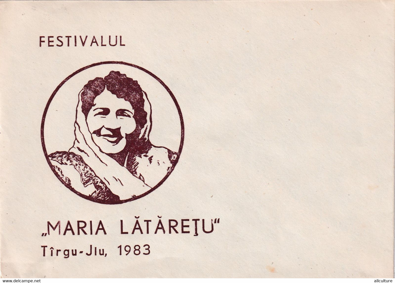 A3056 -Festivalul Maria Lataretu, Cantareata Romana, Targu Jiu 1983 Romania - Briefe U. Dokumente