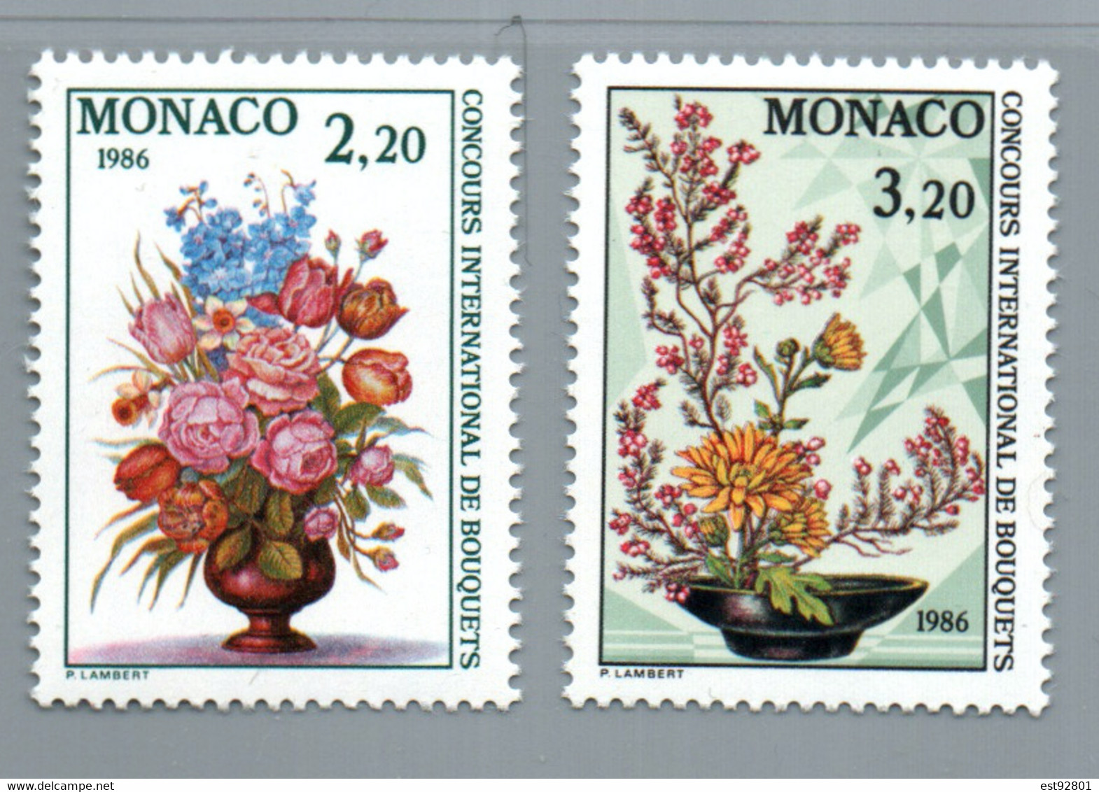 Monaco 1985 - Yt N° 1497 / 1498 (Concours International De Bouquets) - Neuf** - Other & Unclassified