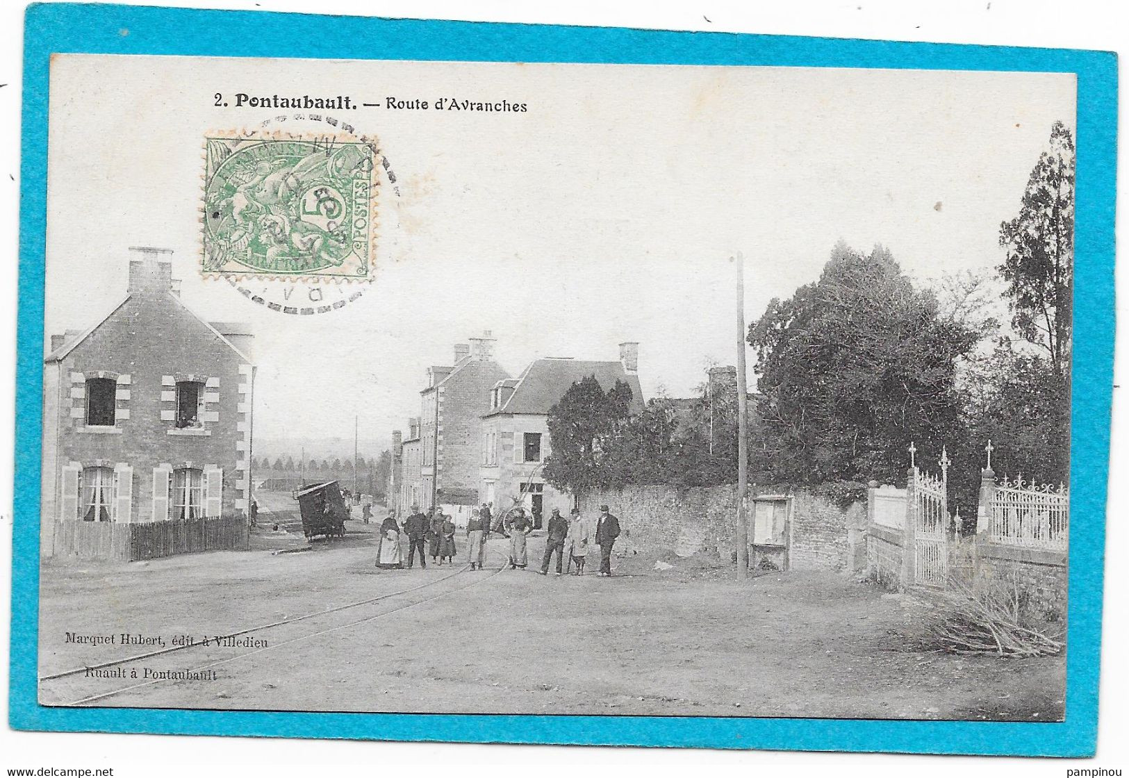 50 PONTAUBAULT - Route D'Avranches - Animée - Andere & Zonder Classificatie