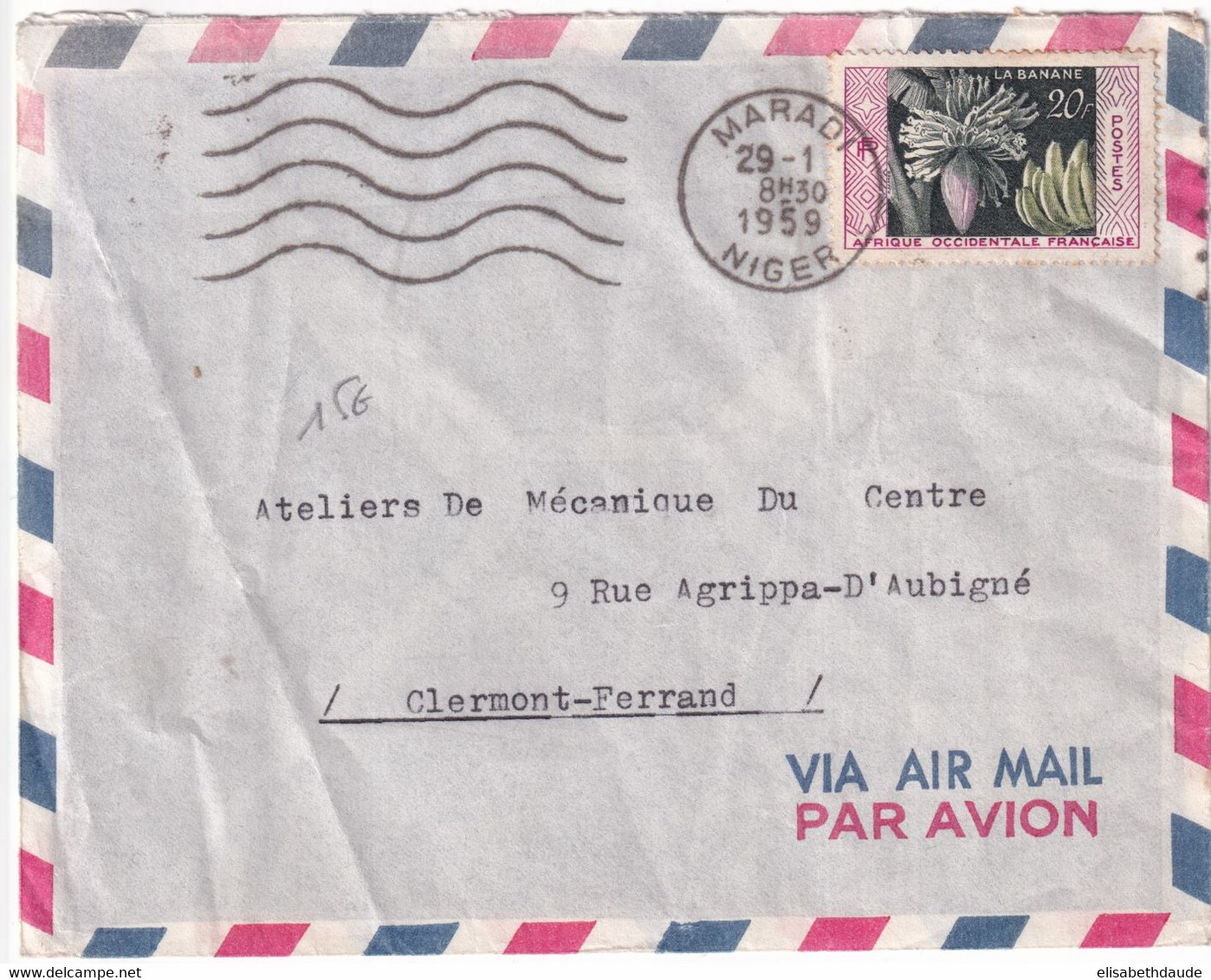 AOF - NIGER - 1959 - ENVELOPPE De MARADI Avec MECA ! => CLERMONT-FERRAND - Covers & Documents