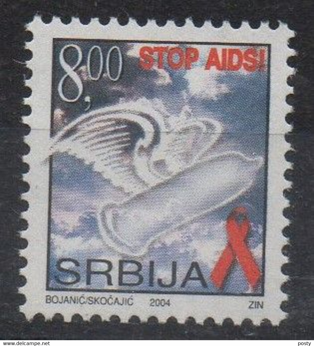 SERBIE - SERBIA - 2004 - STOP AIDS ! - ARRETEZ LE SIDA ! - RUBAN ROUGE - RED RIBBON - - Serbia