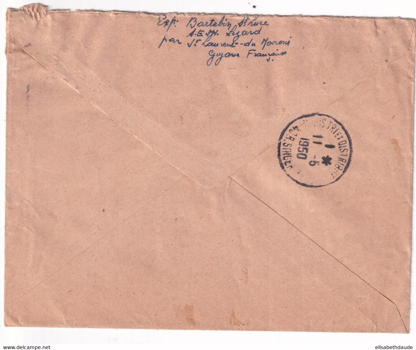 GUYANE - 1950 - EMISSION DE LONDRES POSTE AERIENNE SEUL Sur ENVELOPPE RECOMMANDEE AVION De MANA (RARE) ! => PARIS - Covers & Documents