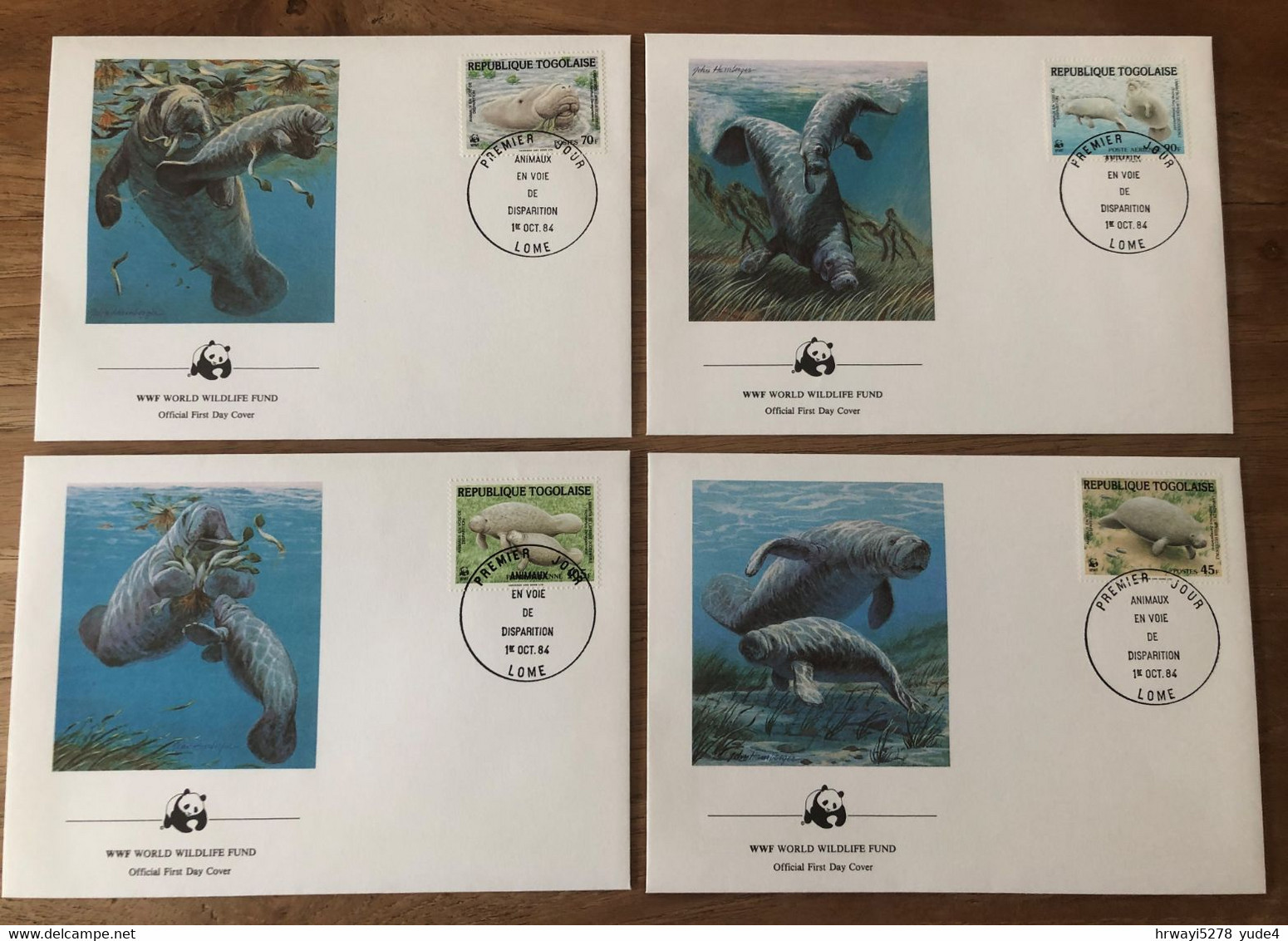 Togo 1984, WWF Lamantine, Complete Set On 4 FDC's - FDC