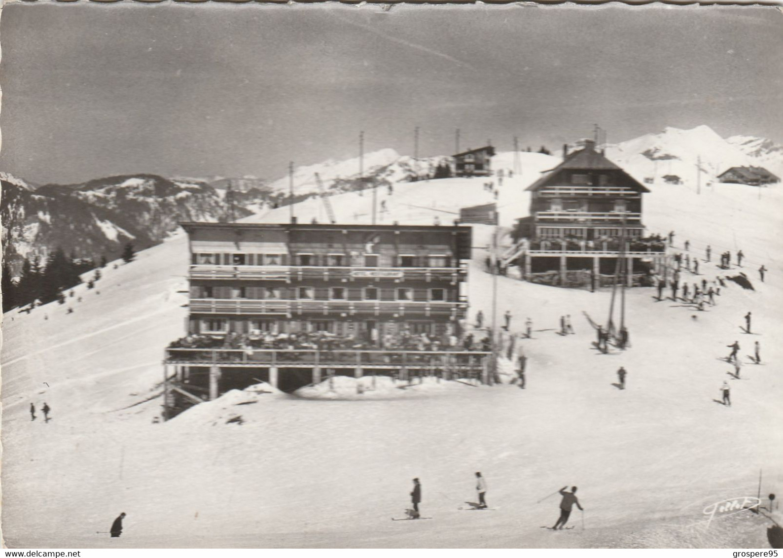 SAMOENS LES SAIX VUE GENERALE DES HOTELS RESTAURANTS DU PLATEAU 1963 - Samoëns