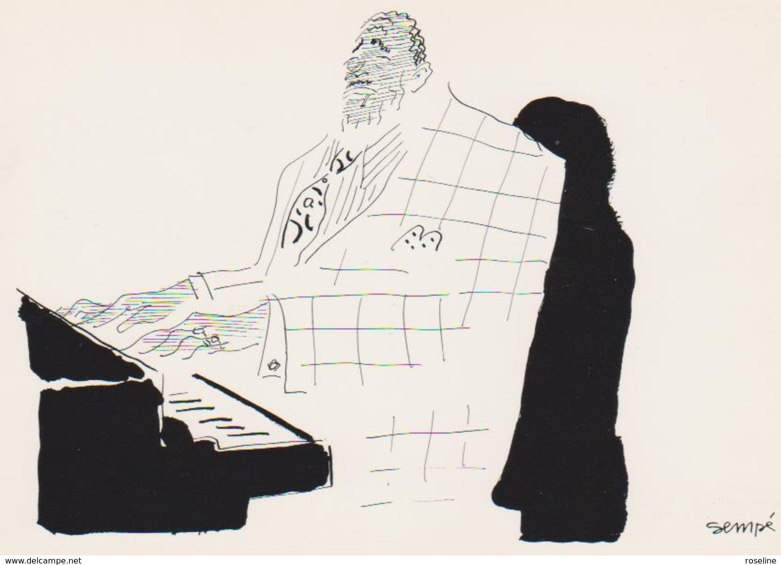 SEMPE  Ed Desastre N°SE11 -  Musicien Pianiste Jazz  - CPM 10,5x15 TBE  1988 Neuve - Sempé