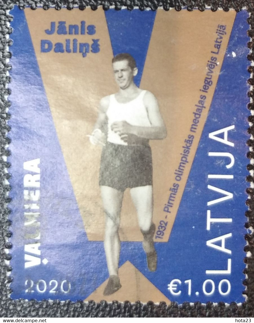 Latvia Lettland Lettonie 2020  Janis Dalins - Walking -  Olympic Olympic Winner  - Los Angeles 1932 USED (O) - Latvia