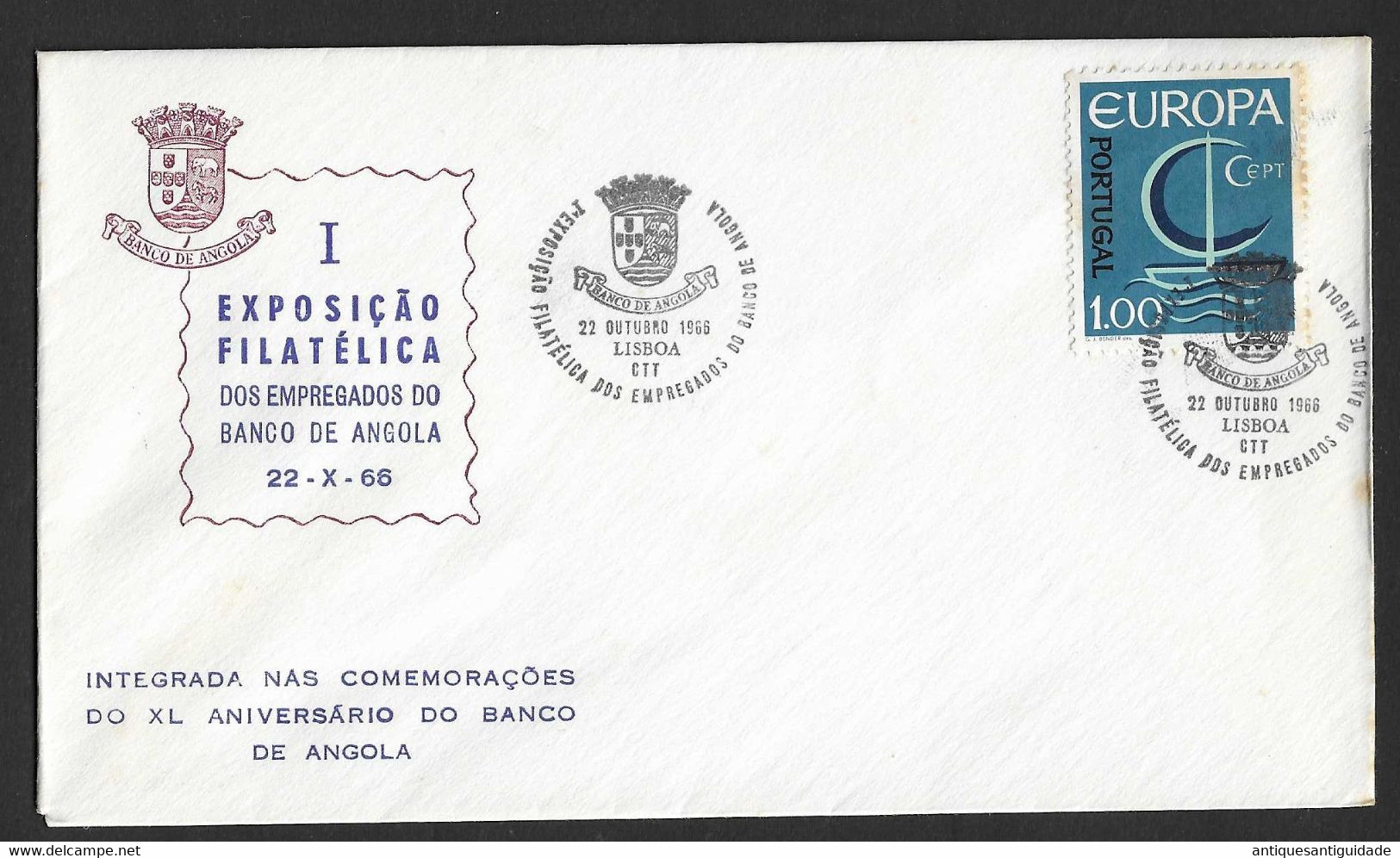 1966 - FDC - Angola - I Philatelic Exhibition Of The Bank Employees of  Angola - FDC