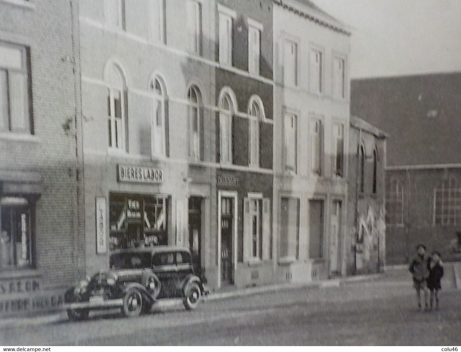 1937 CP Animée Gilly ?? Charleroi Automobile Ancienne Café Pub Bière Labor Eglise - Charleroi