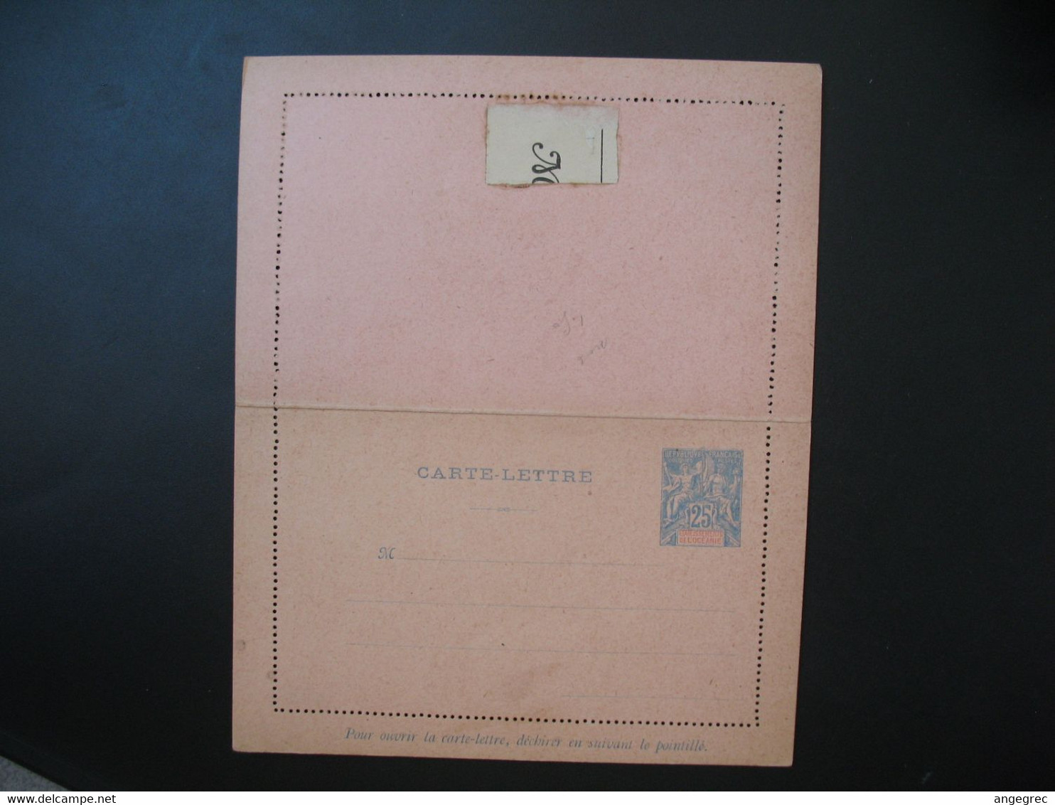 Entier Postal  Carte Lettre Océanie  Type Groupe  25c   Voir Scan - Covers & Documents