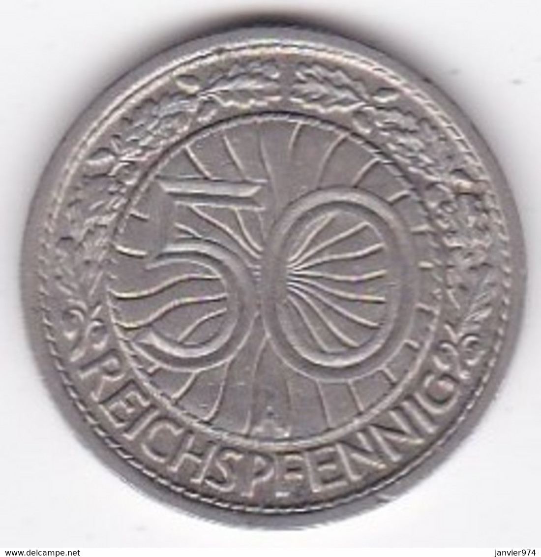 Allemagne 50 Reichspfennig 1927 A BERLIN,  , En Nickel , KM# 49 - 50 Rentenpfennig & 50 Reichspfennig