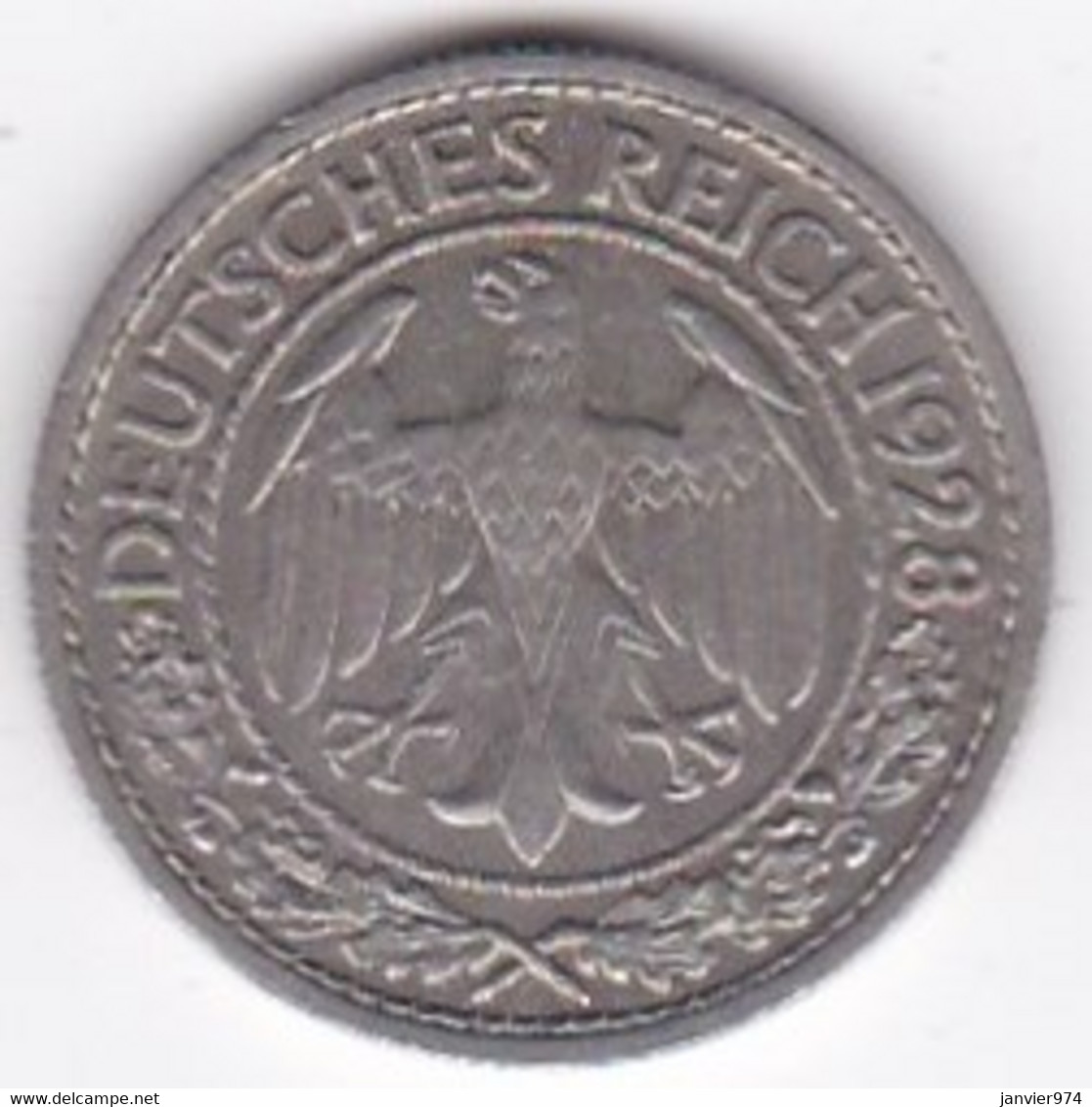 Allemagne 50 Reichspfennig 1928 A BERLIN,  , En Nickel , KM# 49 - 50 Rentenpfennig & 50 Reichspfennig