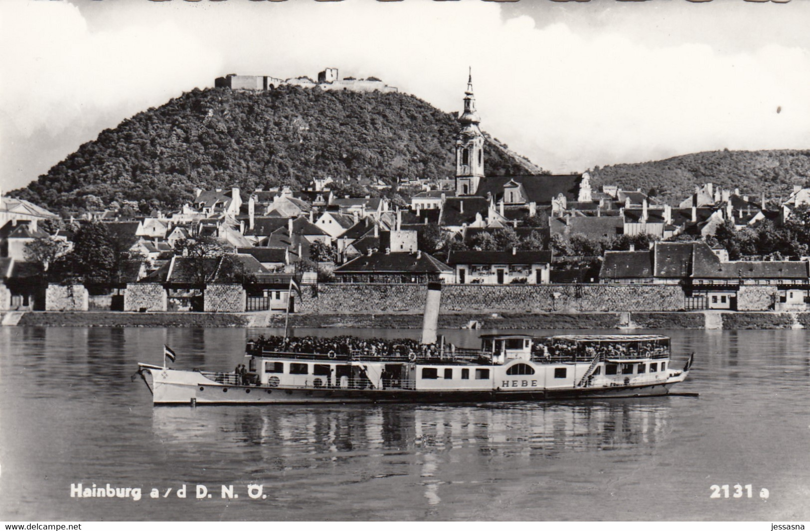 AK - HAINBURG A/d Donau - Vollbesetzter Dampfer HEBE Vor Der Stadt 1959 - Hainburg
