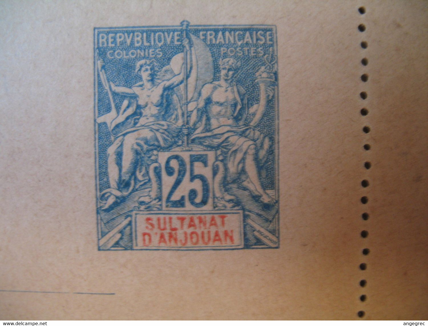Entier Postal  Carte Lettre Anjouan  Type Groupe  25c   Voir Scan - Lettres & Documents