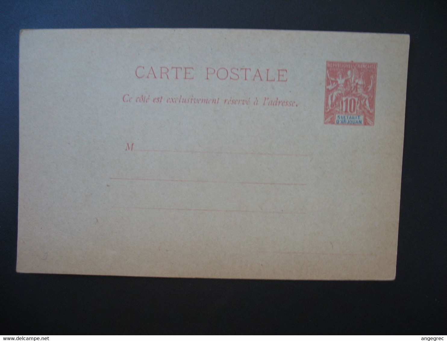 Entier Postal Carte Postale Anjouan  Type Groupe  10c   Voir Scan - Covers & Documents