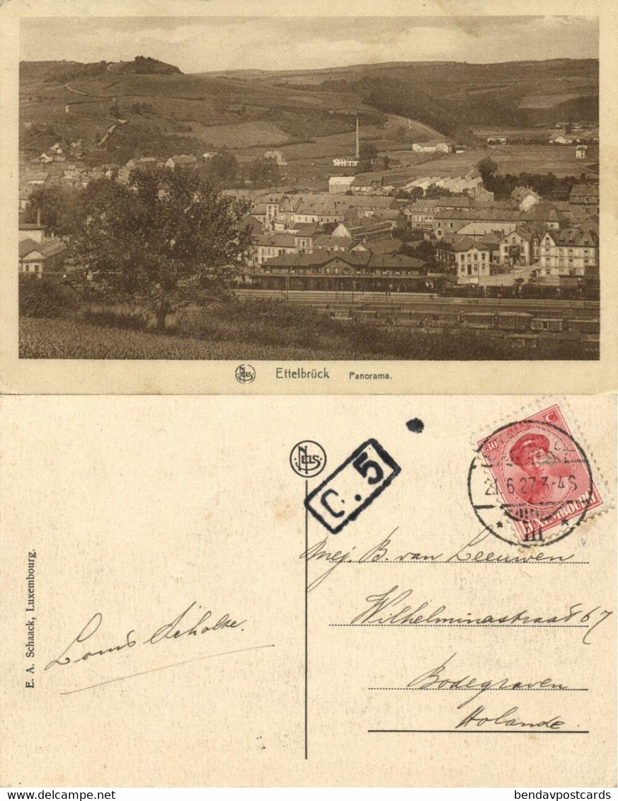 Luxemburg, ETTELBRÜCK, Panorama, Railway Station (1927) Postcard - Ettelbrück