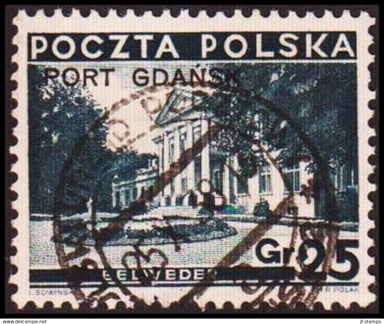 1935. DANZIG. Polnische Post Im Hafen Von Danzig (port Gdansk). PORT GDANSK On Gr. 25... (MICHEL 31 II) - JF417435 - Port Gdansk