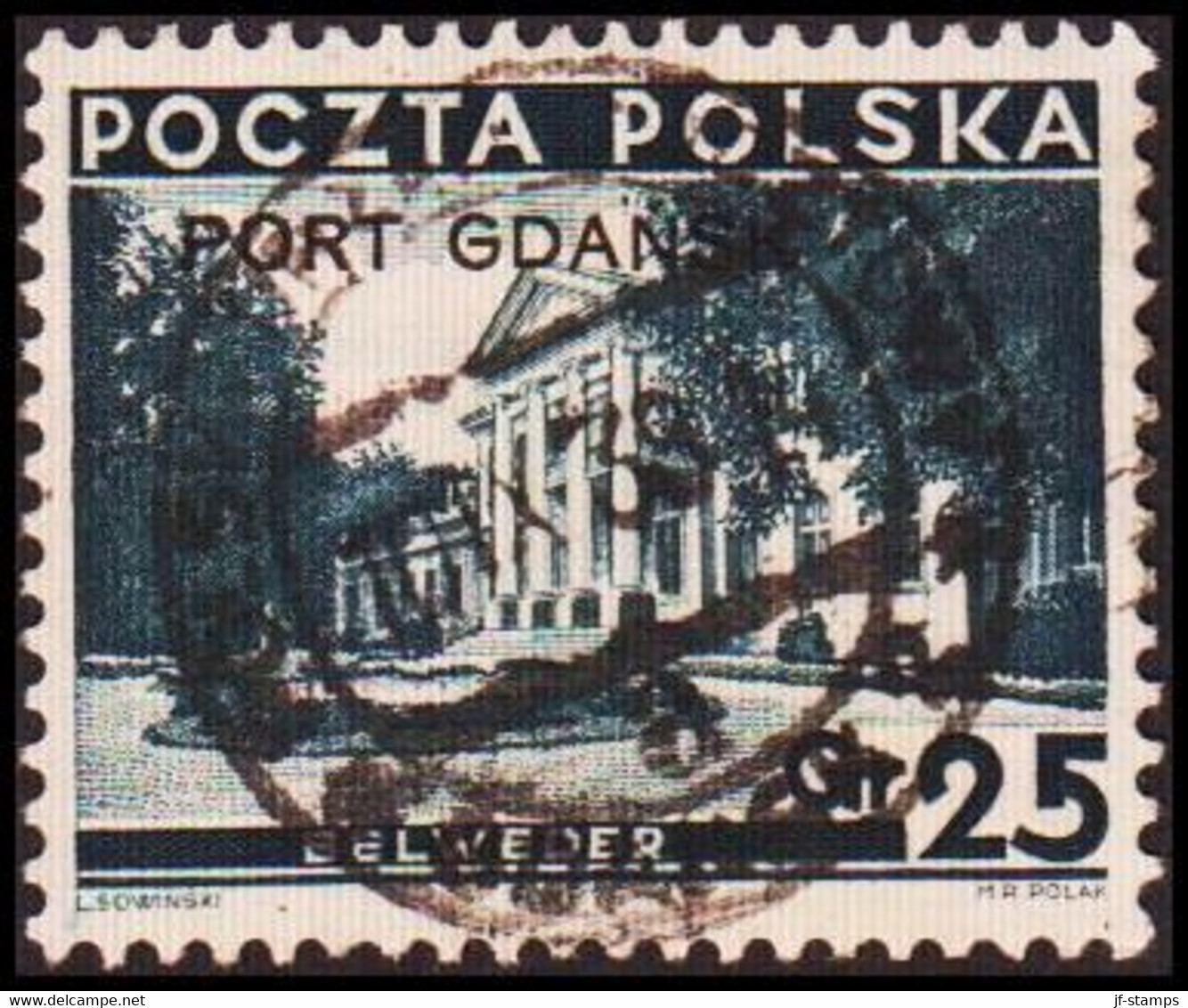 1935. DANZIG. Polnische Post Im Hafen Von Danzig (port Gdansk). PORT GDANSK On Gr. 25... (MICHEL 31 II) - JF417436 - Port Gdansk