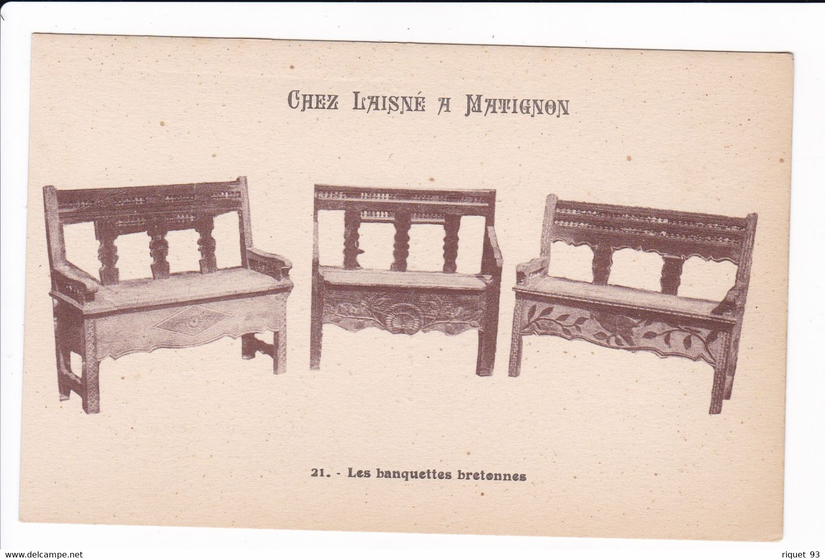 Lot 3 Cp - CHEZ LAISNE à MATIGNON(22)- Fabrique De Meubles Armoires Normandes.Banquettes Lits-Clos.Banquettes Bretonnes - Ambachten