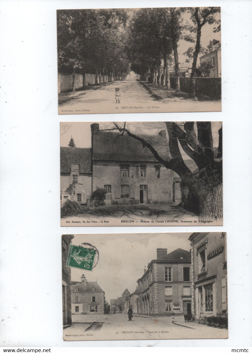 3 CPA -  Brulon  -(Sarthe ) - Brulon