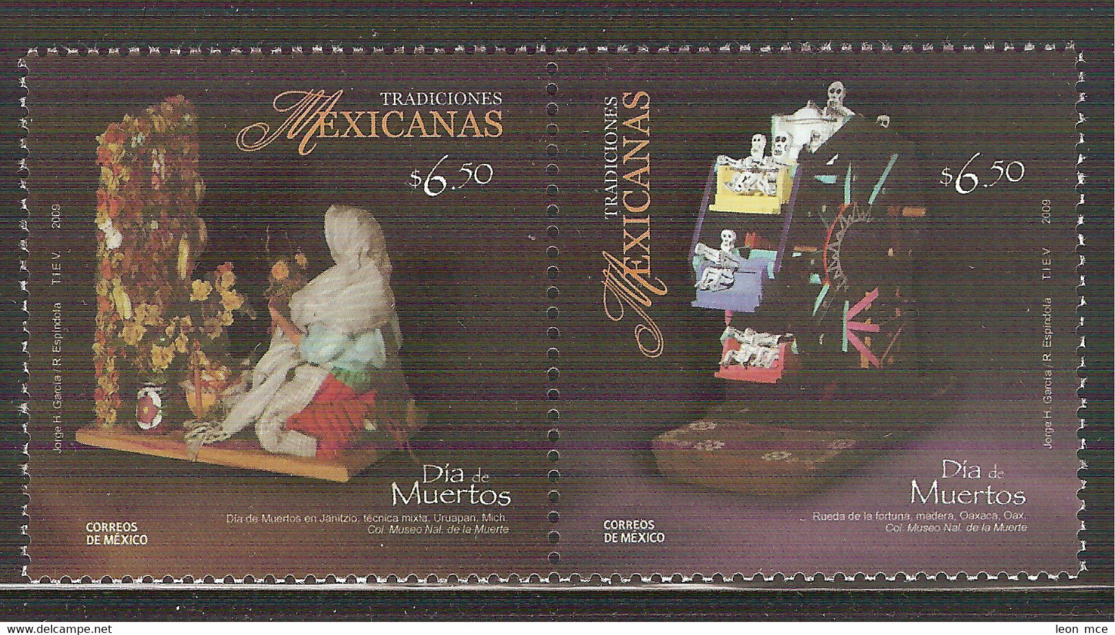 2009 MÉXICO TRADICIONES MEXICANAS DÍA DE MUERTOS Sc. 2641-2642 MNH DAY Of The DEAD - Mexico