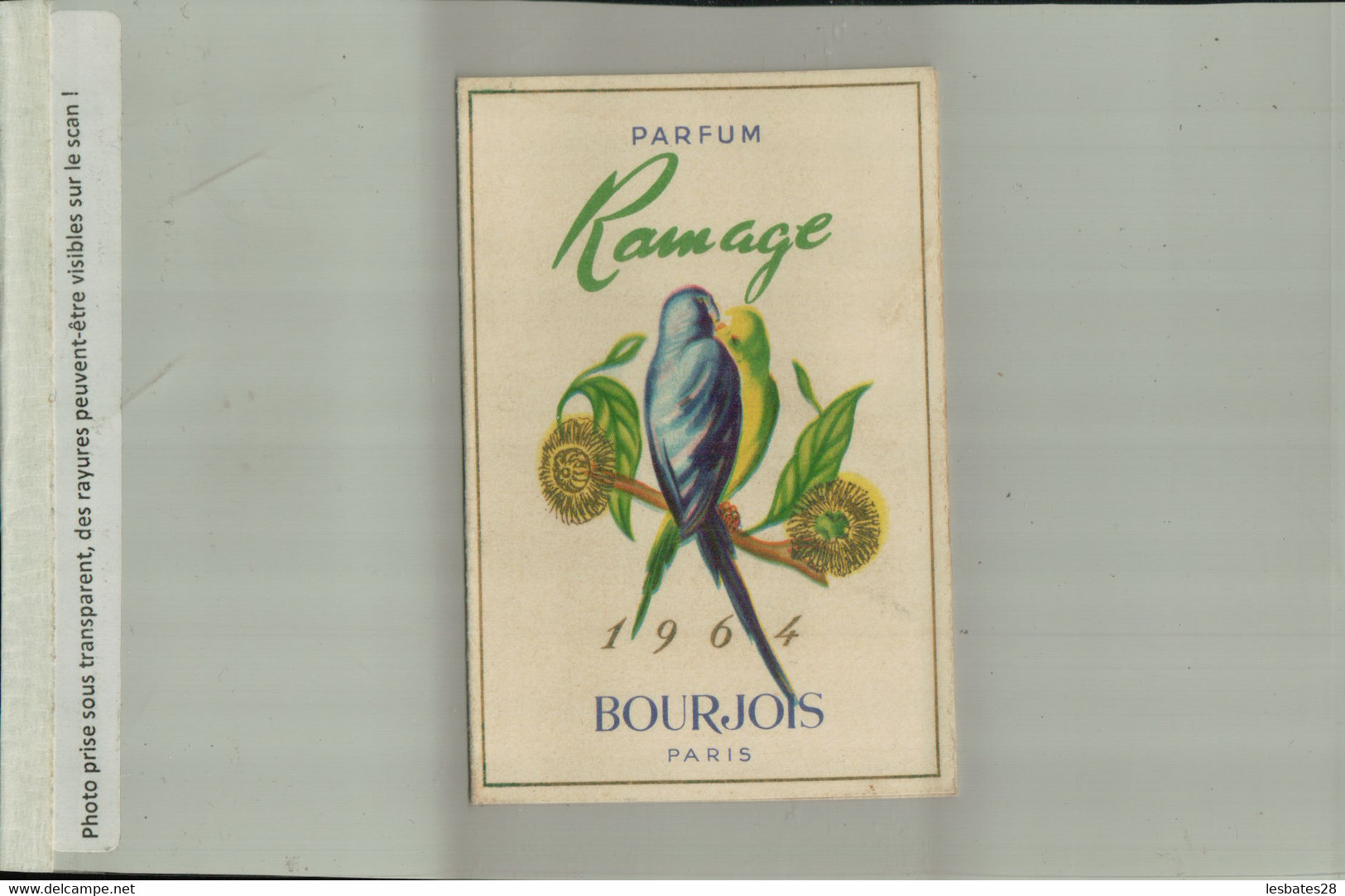PARFUM RAMAGE BOURJOIS PARIS CALENDRIER 1964 Publicité  Parfumerie Coifure  MONTSAUCHE   (AVRI 2021 ABL 074) - Klein Formaat: 1961-70