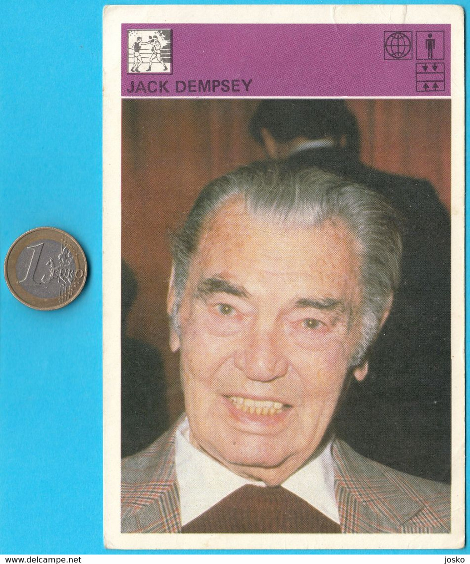 JACK DEMPSEY (USA) - Yugoslavian Vintage Trading Card Svijet Sporta 1980's * Boxing Boxe Boxeo Boxen Pugilato Boksen - Trading-Karten