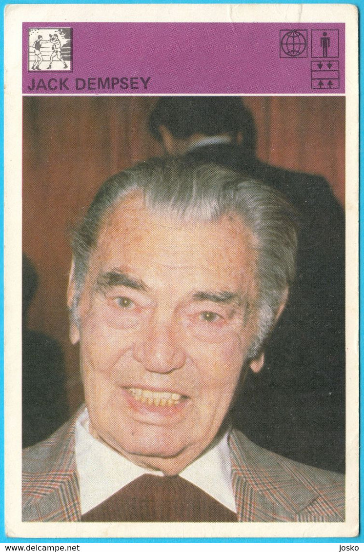 JACK DEMPSEY (USA) - Yugoslavian Vintage Trading Card Svijet Sporta 1980's * Boxing Boxe Boxeo Boxen Pugilato Boksen - Tarjetas