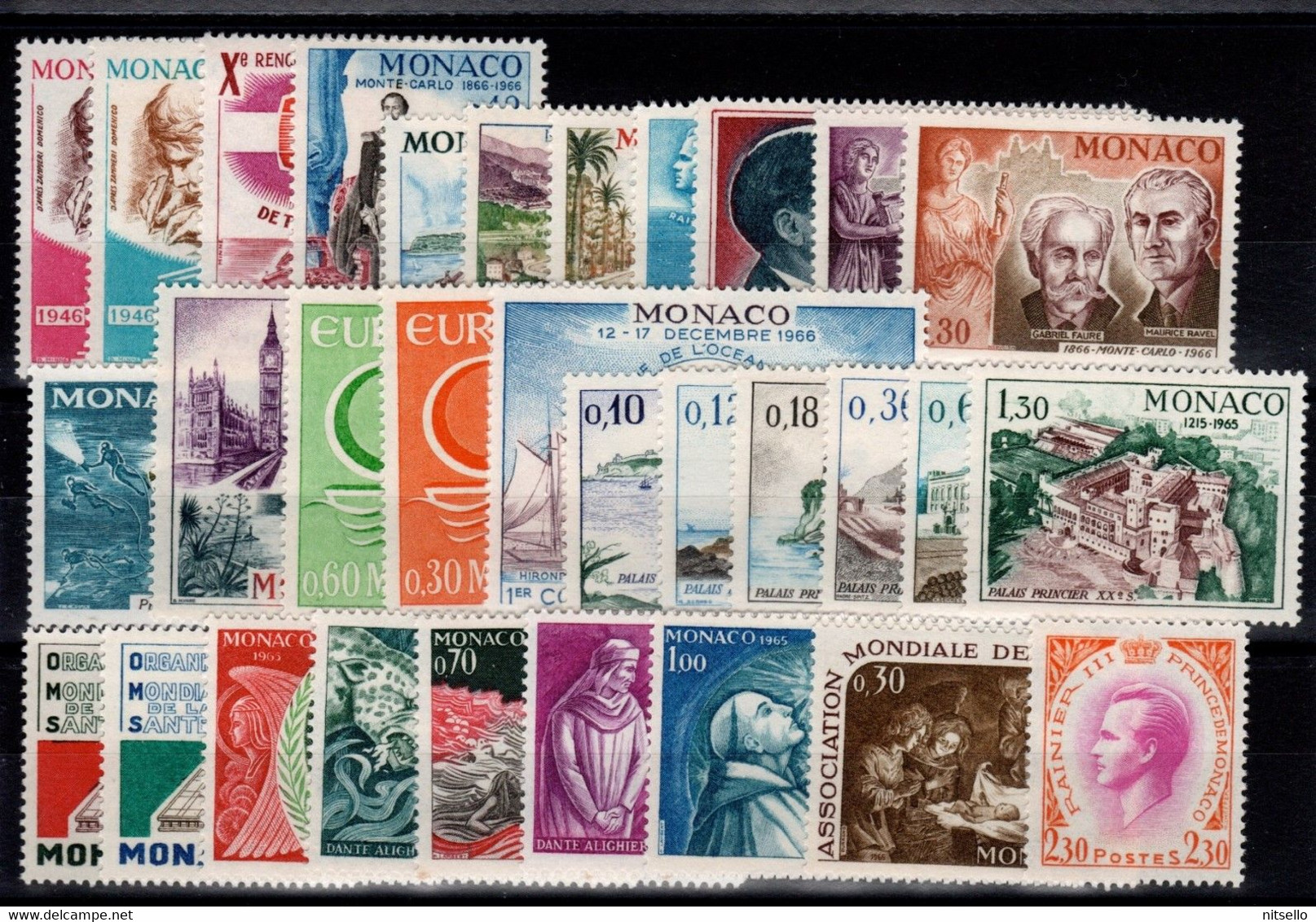 LOTE 2197 /// (C485) MONACO AÑO 1966 COMPLETO **MNH LUXE  ¡¡¡ OFERTA - LIQUIDATION - JE LIQUIDE !!! - Volledige Jaargang