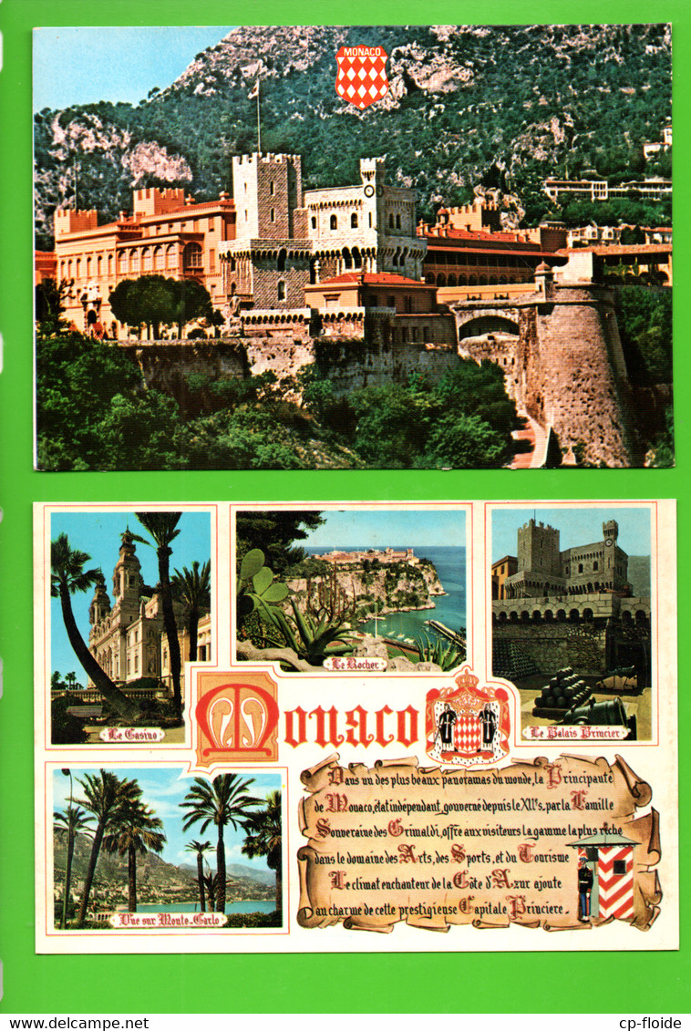 MONACO . " LE PALAIS PRINCIER VU DES REMPARTS " & " MULTI-VUES " . 2 CPM - Réf. N°30032 - - Sammlungen & Lose