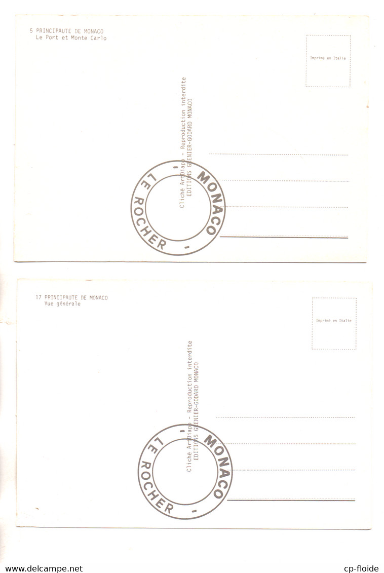 MONACO . " LE PORT ET MONTE CARLO " & " VUE GÉNÉRALE " . 2 CPM - Réf. N°30033 - - Verzamelingen