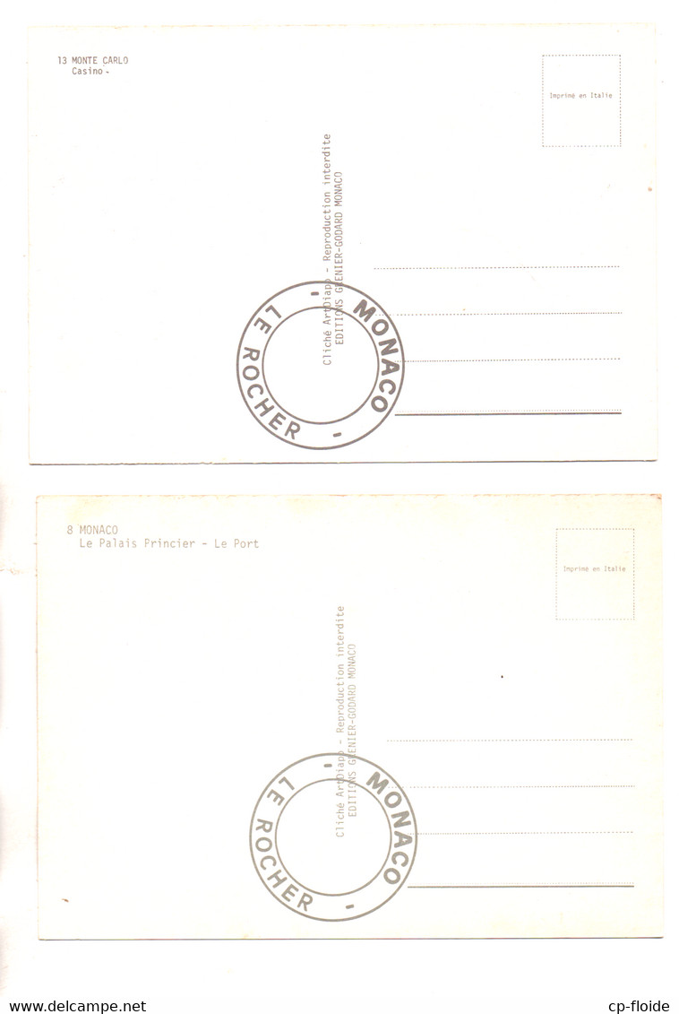 MONACO . " LE PORT ET LE PALAIS PRINCIER. MULTI-VUES " & " CASINO " . 2 CPM - Réf. N°30036 - - Collections & Lots