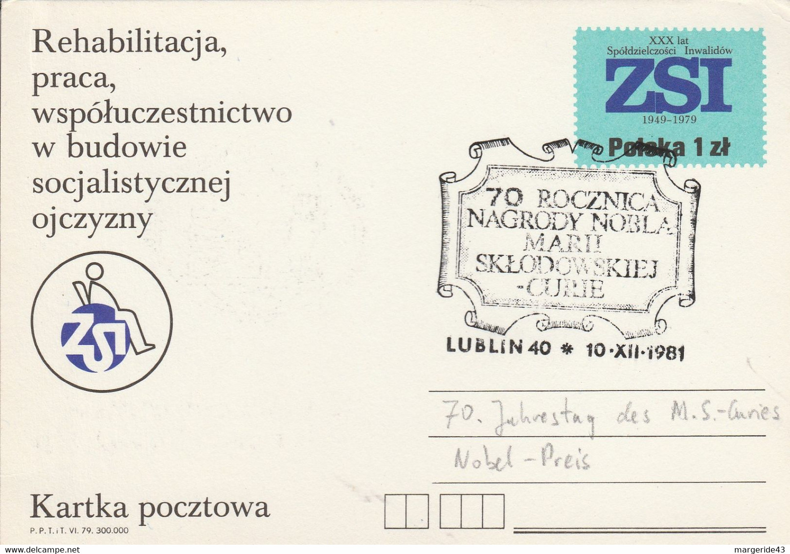 POLOGNE ENTIER REPÏQUE Z S I 1981 - Frankeermachines (EMA)