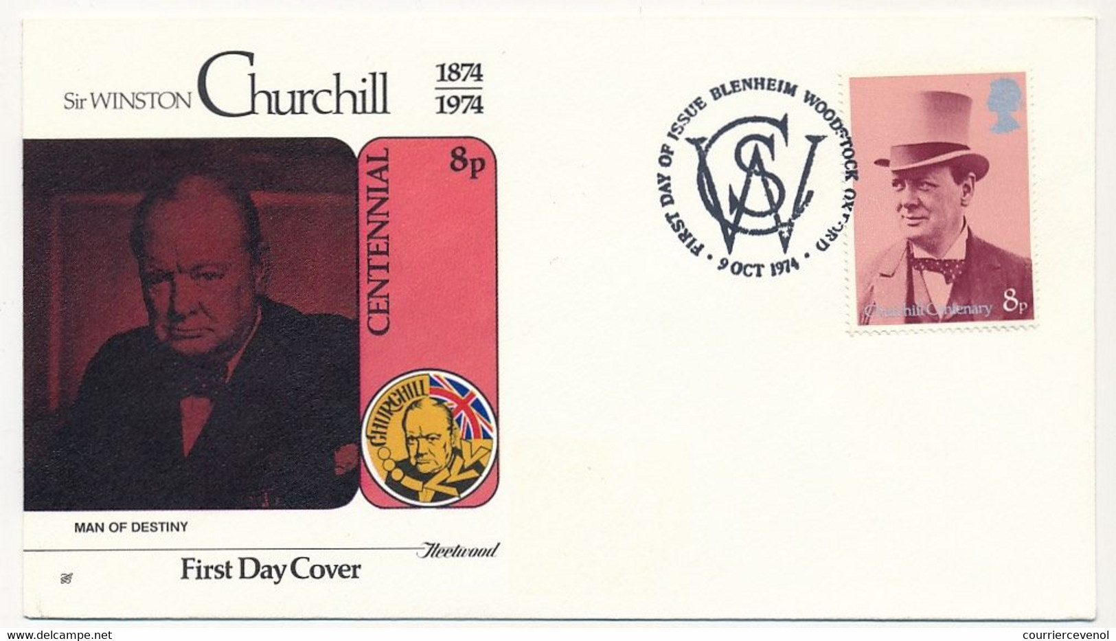 GRANDE BRETAGNE - 4 Enveloppes FDC Sir Winston Churchill 9 Oct. 1974 - 1971-1980 Decimal Issues