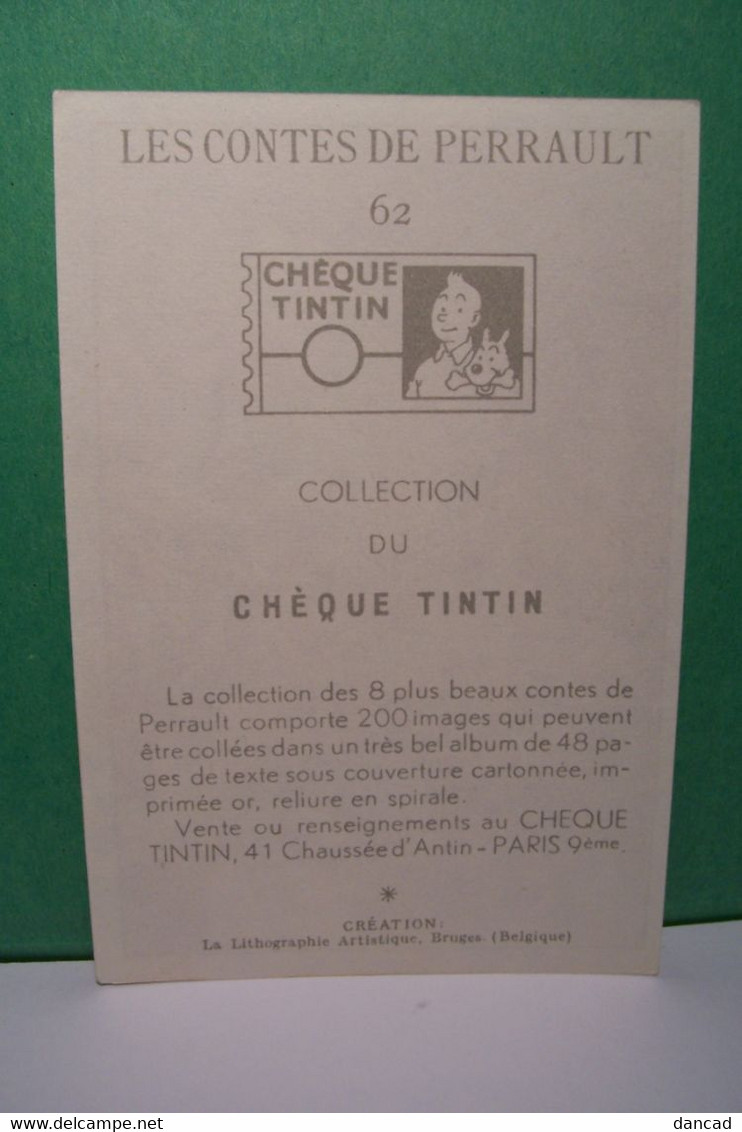 CHEQUE  TINTIN  - LES CONTES DE PERRAULT - IMAGE N° 62  - " LE PETIT POUCET " - Albums & Katalogus