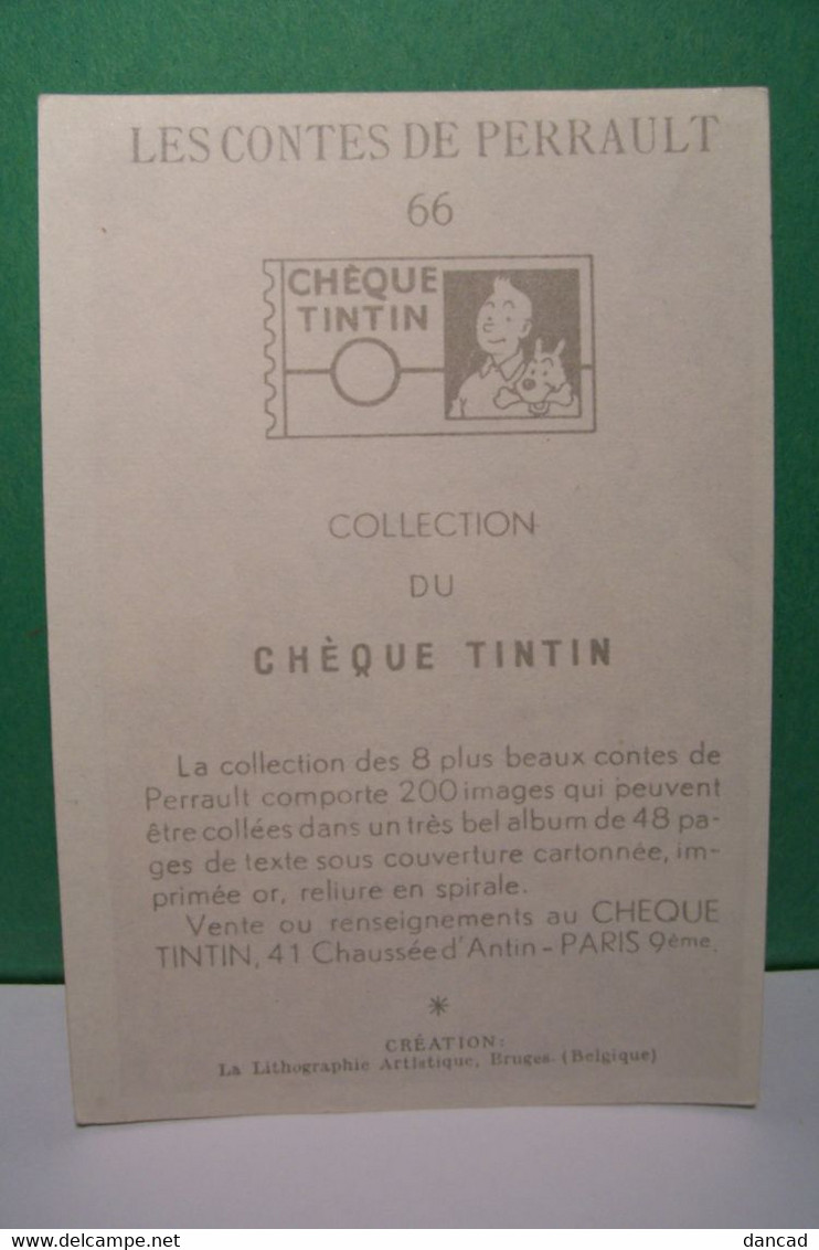 CHEQUE  TINTIN  - LES CONTES DE PERRAULT - IMAGE N° 66  - " LE PETIT POUCET " - Albums & Catalogues