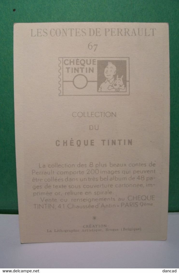 CHEQUE  TINTIN  - LES CONTES DE PERRAULT - IMAGE N° 67  - " LE PETIT POUCET " - Albums & Catalogues