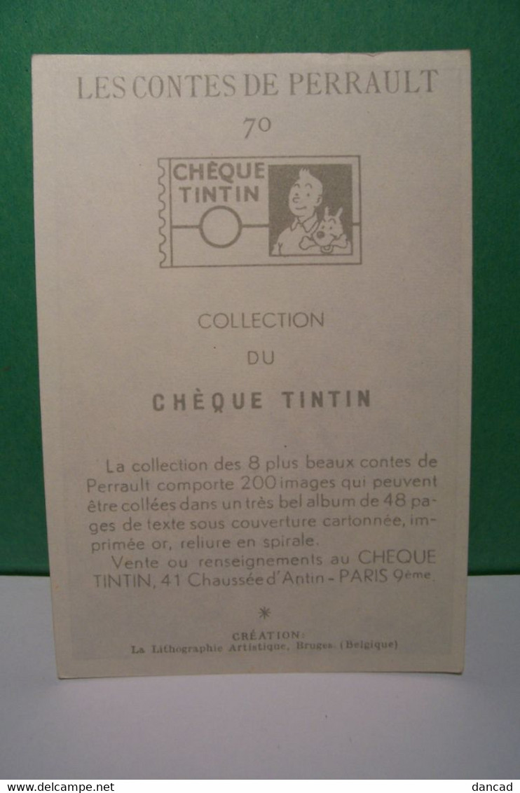 CHEQUE  TINTIN  - LES CONTES DE PERRAULT - IMAGE N° 70  - " LE PETIT POUCET " - Albums & Katalogus
