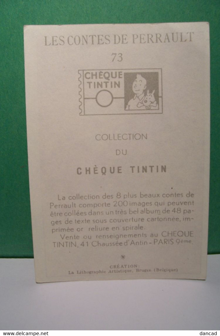 CHEQUE  TINTIN  - LES CONTES DE PERRAULT - IMAGE N° 73  - " LE PETIT POUCET " - Albums & Katalogus