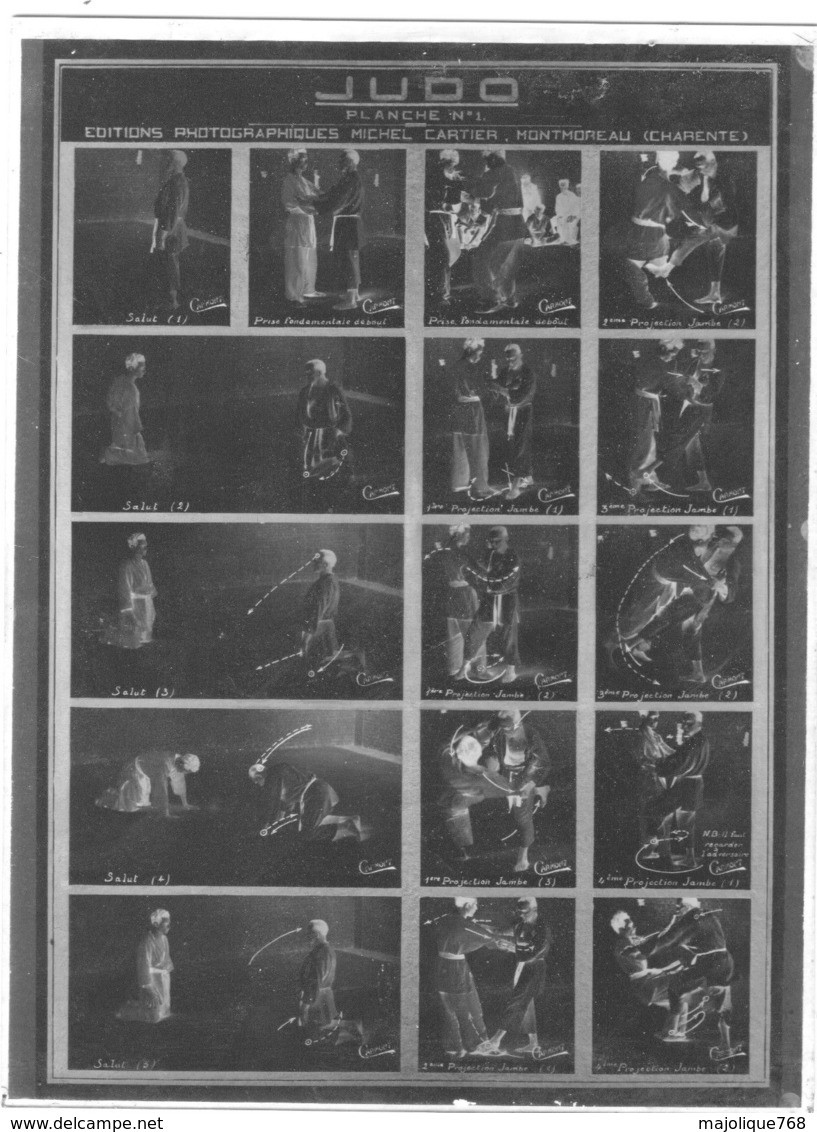 7 Plaques Lumière Lumichrome-18x24 éditions Photographie Sur Le Judo, Par Michel Cartier. + 1 Photo Et 2 Plaques N°7&6 - Glass Slides