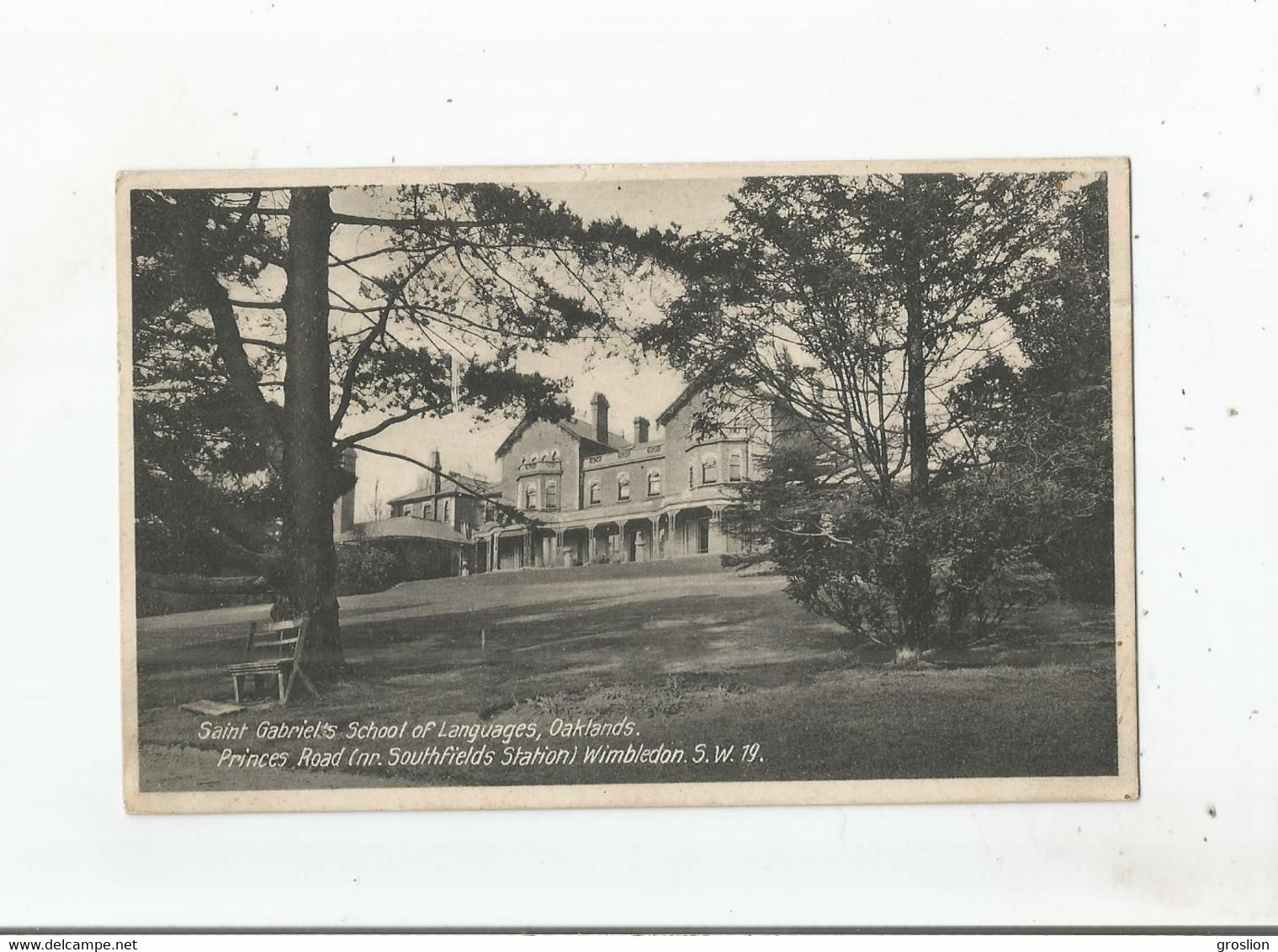 WIMBLEDON 19 SAINT GABRIEL'S SCHOOL OF LANGUAGES OAKLANDS . PRINCES ROAD (NR. SOUTHFIELDS STATION) 1936 - London Suburbs