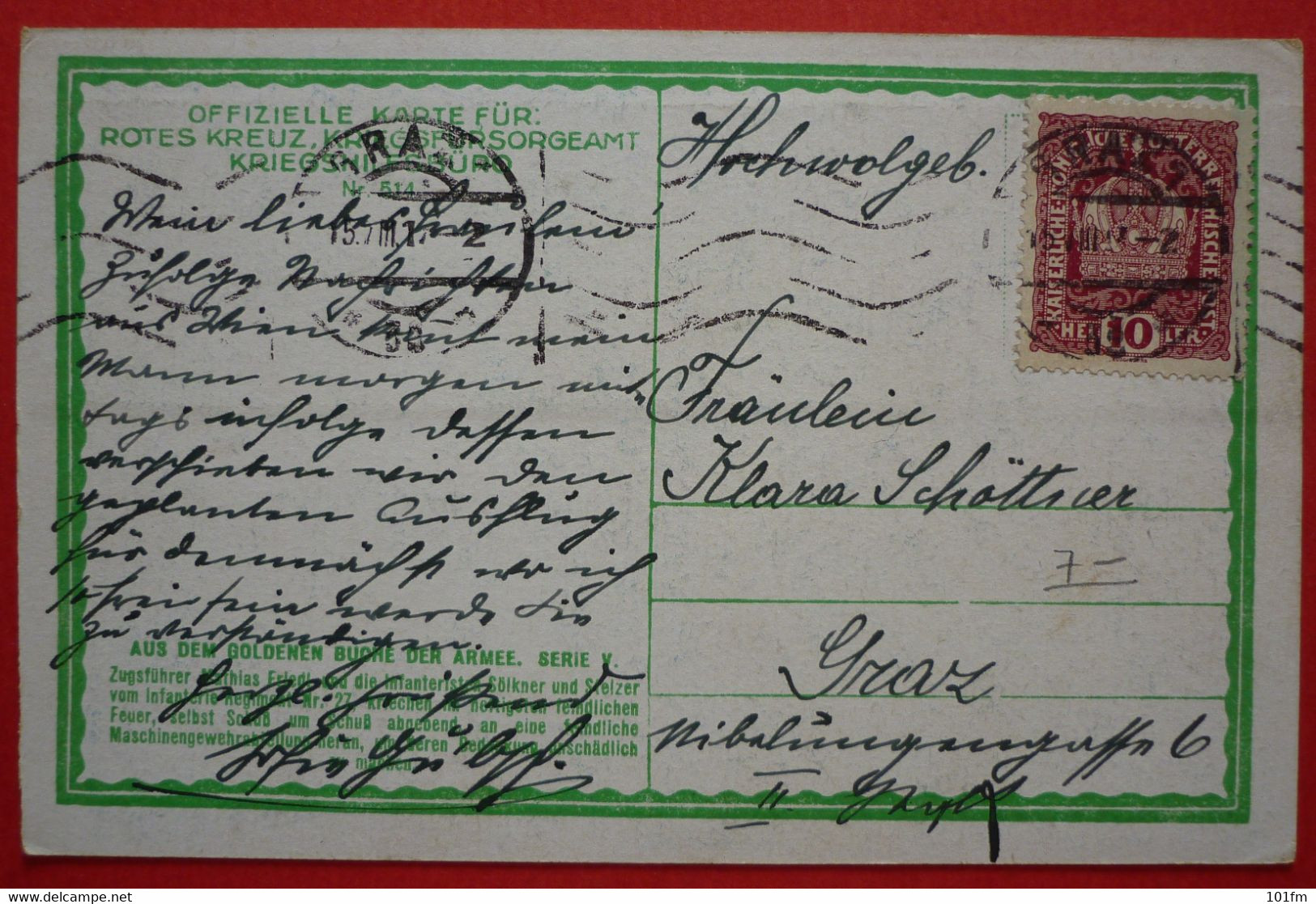 K.u.K. Soldaten, WWI - Offizielle Karte Fur Rotes Kreuz Nr. 514 - Oorlog 1914-18