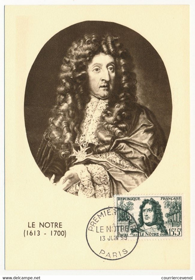6 Cartes Maximum - N° 1207/1212 - Villehardouin, Le Nôtre, D'Alembert, David D'Angers, Bichat, Bartholdi - 1959 - 1950-1959
