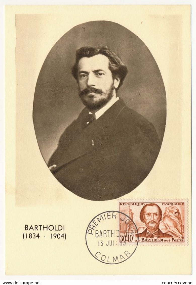 6 Cartes Maximum - N° 1207/1212 - Villehardouin, Le Nôtre, D'Alembert, David D'Angers, Bichat, Bartholdi - 1959 - 1950-1959